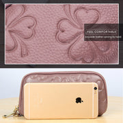 2026 Multifunctional Litchi Texture Women Large Capacity Hand Wallet Shell bag with Card Slots(Light Pink)