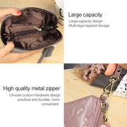 2026 Multifunctional Litchi Texture Women Large Capacity Hand Wallet Shell bag with Card Slots(Pale Pinkish Grey)