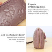 2026 Multifunctional Litchi Texture Women Large Capacity Hand Wallet Shell bag with Card Slots(Pale Pinkish Grey)