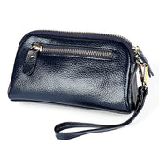 2026 Multifunctional Litchi Texture Women Large Capacity Hand Wallet Shell bag with Card Slots(Sapphire Blue)