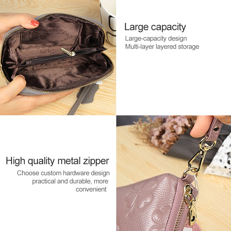2026 Multifunctional Litchi Texture Women Large Capacity Hand Wallet Shell bag with Card Slots(Sapphire Blue)