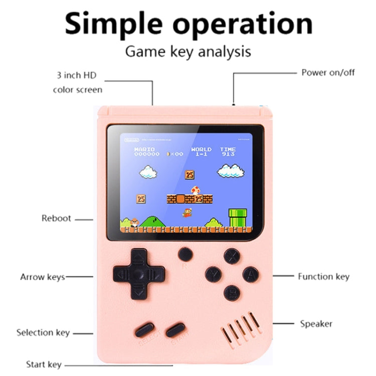 MK800 3.0 inch Macaron Mini Retro Classic Handheld Game Console for Kids Built-in 800 Games, Support AV Output (Grey) - Pocket Console by PMC TechLife | Online Shopping South Africa | PMC TechLife