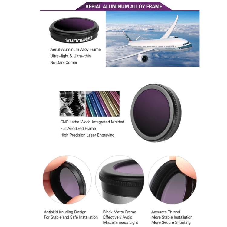Sunnylife M2Z-FI288 ND8-PL + ND16-PL + ND32-PL + ND64-PL ND-PL Lens Filter for DJI Mavic 2 Zoom - free shipping - PMC TechLife - Order now!