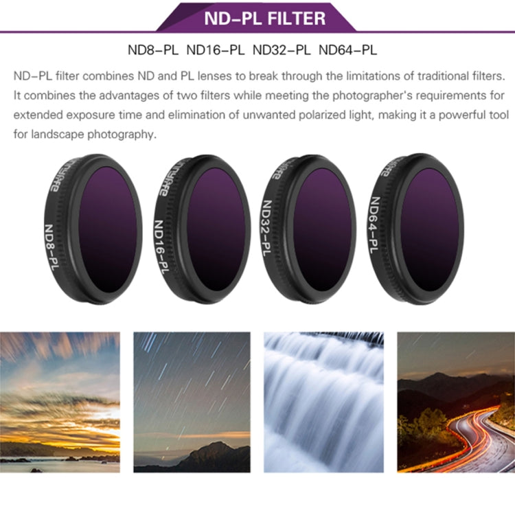 Sunnylife M2Z-FI288 ND8-PL + ND16-PL + ND32-PL + ND64-PL ND-PL Lens Filter for DJI Mavic 2 Zoom - free shipping - PMC TechLife - Order now!