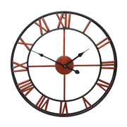 40cm Retro Living Room Iron Round Roman Numeral Mute Decorative Wall Clock (Bronze)