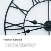 50cm Retro Living Room Iron Round Roman Numeral Mute Decorative Wall Clock (Bronze)