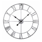 60cm Retro Living Room Iron Round Roman Numeral Mute Decorative Wall Clock (White)