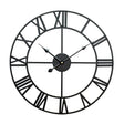 60cm Retro Living Room Iron Round Roman Numeral Mute Decorative Wall Clock (Black) - free shipping - PMc TechLife - Order now!