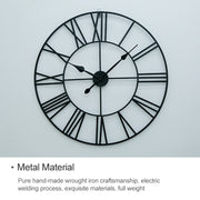 60cm Retro Living Room Iron Round Roman Numeral Mute Decorative Wall Clock (Bronze)