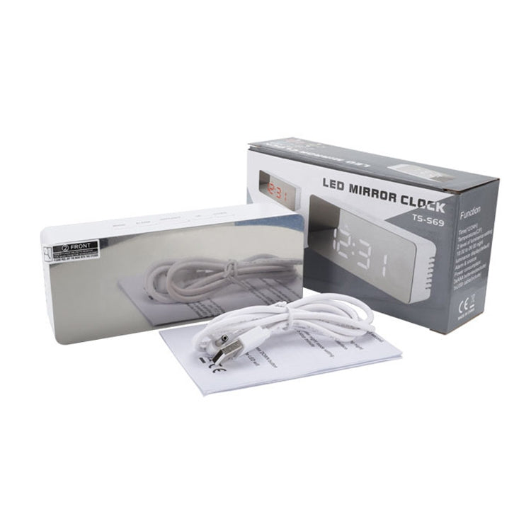 TS-S69-G Multifunctional LED Alarm Clock Battery / Plug-in Charging Dual-purpose Make-up Mirror Clock(Green) - Alarm Clocks by PMc TechLife | Online Shopping South Africa | PMc TechLife | Buy Now Pay Later Mobicred