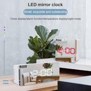 TS-S69-G Multifunctional LED Alarm Clock Battery / Plug-in Charging Dual-purpose Make-up Mirror Clock(Green)