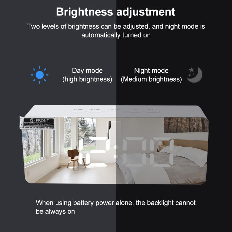 TS-S69-G Multifunctional LED Alarm Clock Battery / Plug-in Charging Dual-purpose Make-up Mirror Clock(Green) - Alarm Clocks by PMc TechLife | Online Shopping South Africa | PMc TechLife | Buy Now Pay Later Mobicred