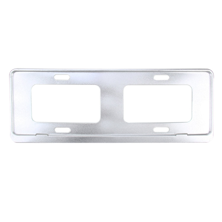 2 PCS Car License Plate Frames Stainless Steel License Plate Frame(White) - License Plate Covers & Frames by PMC TechLife | Online Shopping South Africa | PMC TechLife | Buy Now Pay Later Mobicred