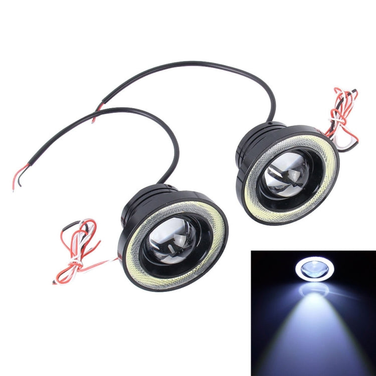 3.5 inch DC 12V 10W 900LM 7000K Car Angel Eyes Fog Lamp Foglight(White Light + White Light) - Fog / Driving Lights by PMC TechLife | Online Shopping South Africa | PMC TechLife | Buy Now Pay Later Mobicred