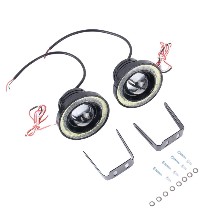 3.5 inch DC 12V 10W 900LM 7000K Car Angel Eyes Fog Lamp Foglight(White Light + White Light) - Fog / Driving Lights by PMC TechLife | Online Shopping South Africa | PMC TechLife | Buy Now Pay Later Mobicred
