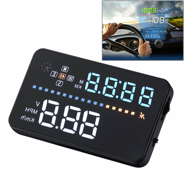 A3 3.5 inch Car GPS HUD / OBD Vehicle-mounted Gator Automotive Head Up Display Security System with Multi-color LED, Support Car Speed & Local Real Time & Driving Direction / Distance / Time & Voltage ... Sensor, Mile Switching, Over Speed Alarm Functions