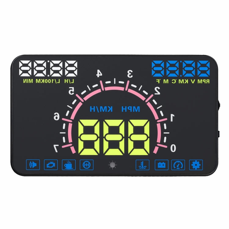 E350 5.8 inch Car HUD / OBD2 Vehicle-mounted Gator Automotive Head Up Display Security System with Multi-color LED, Support Car Real Speed & Turn Speed & Water Temperature & Oil Consumption & Driving  ... peed Alarm, Mile Switching, Light Sensor Functions - Head Up Display System by PMC TechLife | Online Shopping South Africa | PMC TechLife | Buy Now Pay Later Mobicred