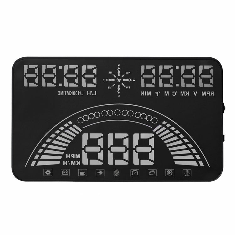 S7 5.8 inch Car GPS HUD / OBD2 Vehicle-mounted Gator Automotive Head Up Display Security System with Dual Display, Support Car Local Real Time & Real Speed & Turn Speed & Water Temperature & Oil Consu ... peed Alarm, Mile Switching, Light Sensor Functions