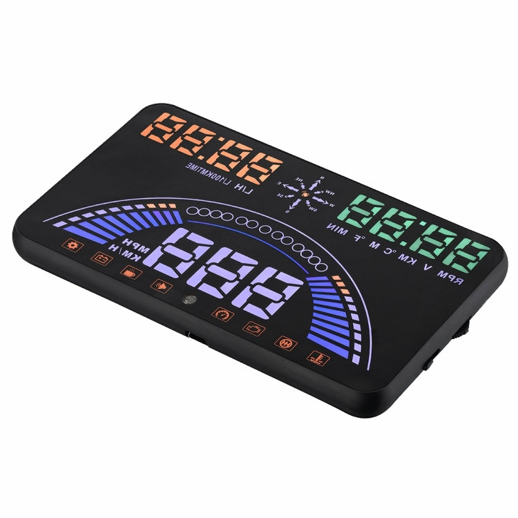 S7 5.8 inch Car GPS HUD / OBD2 Vehicle-mounted Gator Automotive Head Up Display Security System with Dual Display, Support Car Local Real Time & Real Speed & Turn Speed & Water Temperature & Oil Consu ... peed Alarm, Mile Switching, Light Sensor Functions