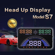 S7 5.8 inch Car GPS HUD / OBD2 Vehicle-mounted Gator Automotive Head Up Display Security System with Dual Display, Support Car Local Real Time & Real Speed & Turn Speed & Water Temperature & Oil Consu ... peed Alarm, Mile Switching, Light Sensor Functions