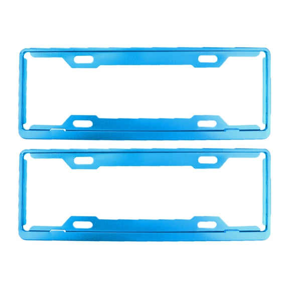 2 PCS Car License Plate Frames Car Styling License Plate Frame Aluminum Alloy Universal License Plate Holder Car Accessories(Blue)