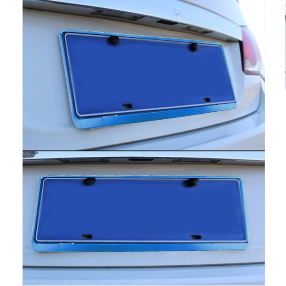 2 PCS Car License Plate Frames Car Styling License Plate Frame Aluminum Alloy Universal License Plate Holder Car Accessories(Blue)