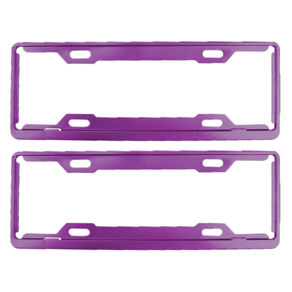 2 PCS Car License Plate Frames Car Styling License Plate Frame Aluminum Alloy Universal License Plate Holder Car Accessories(Purple)