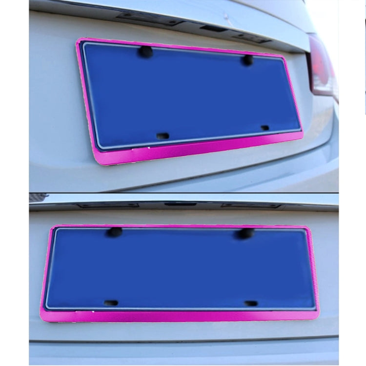 2 PCS Car License Plate Frames Car Styling License Plate Frame Aluminum Alloy Universal License Plate Holder Car Accessories(Purple) - License Plate Covers & Frames by PMC TechLife | Online Shopping South Africa | PMC TechLife | Buy Now Pay Later Mobicred
