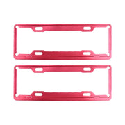 2 PCS Car License Plate Frames Car Styling License Plate Frame Aluminum Alloy Universal License Plate Holder Car Accessories(Red)