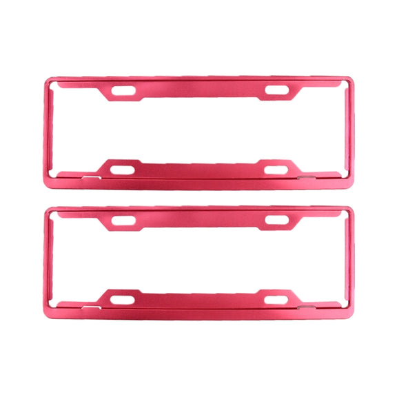 2 PCS Car License Plate Frames Car Styling License Plate Frame Aluminum Alloy Universal License Plate Holder Car Accessories(Red)