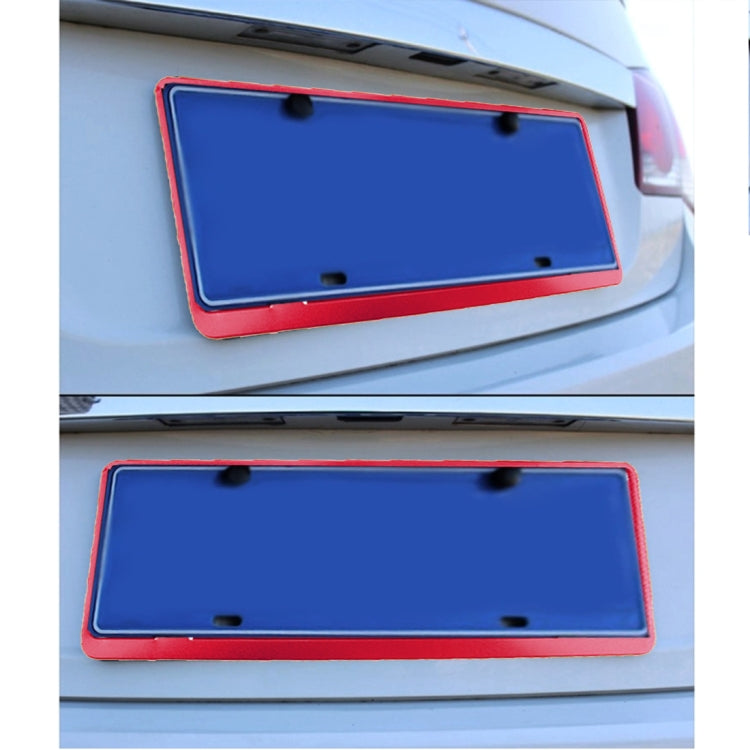 2 PCS Car License Plate Frames Car Styling License Plate Frame Aluminum Alloy Universal License Plate Holder Car Accessories(Red)