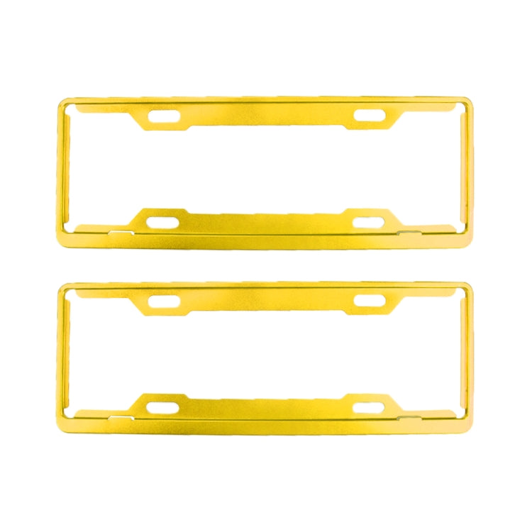2 PCS Car License Plate Frames Car Styling License Plate Frame Aluminum Alloy Universal License Plate Holder Car Accessories(Yellow)