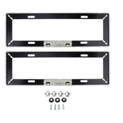 2 PCS Car License Plate Frames Car Styling License Plate Frame Aluminum Alloy Universal License Plate Holder Car Accessories(Black)
