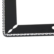 2 PCS Car License Plate Frames Car Styling License Plate Frame Aluminum Alloy Universal License Plate Holder Car Accessories(Black)