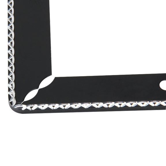 2 PCS Car License Plate Frames Car Styling License Plate Frame Aluminum Alloy Universal License Plate Holder Car Accessories(Black)