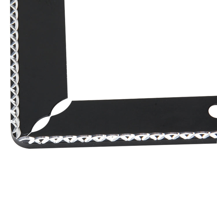 2 PCS Car License Plate Frames Car Styling License Plate Frame Aluminum Alloy Universal License Plate Holder Car Accessories(Black)