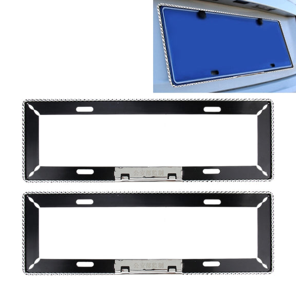 2 PCS Car License Plate Frames Car Styling License Plate Frame Aluminum Alloy Universal License Plate Holder Car Accessories(Black)
