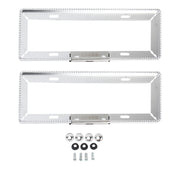 2 PCS Car License Plate Frames Car Styling License Plate Frame Aluminum Alloy Universal License Plate Holder Car Accessories(Silver)