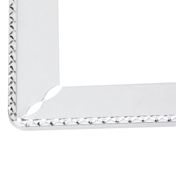 2 PCS Car License Plate Frames Car Styling License Plate Frame Aluminum Alloy Universal License Plate Holder Car Accessories(Silver)