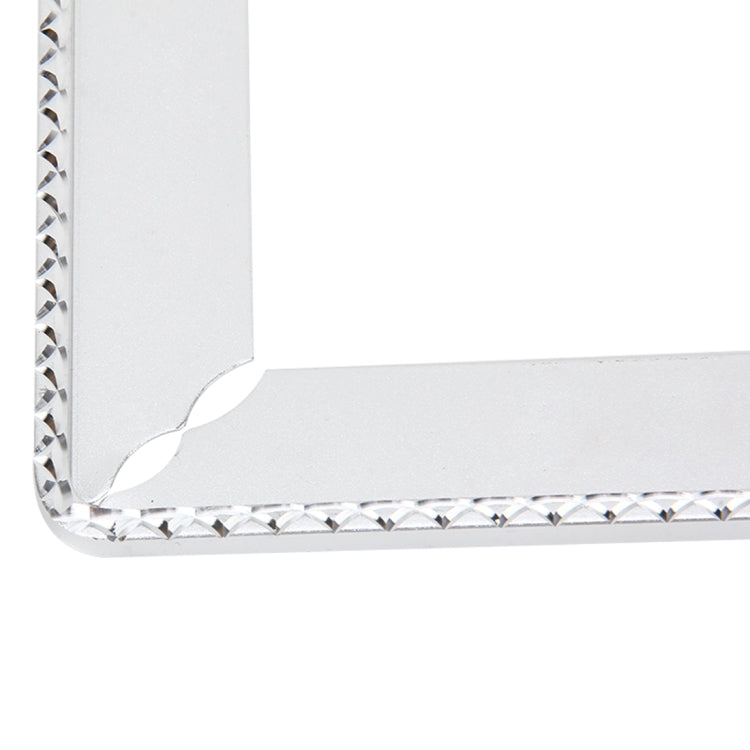 2 PCS Car License Plate Frames Car Styling License Plate Frame Aluminum Alloy Universal License Plate Holder Car Accessories(Silver)