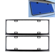 2 PCS Car License Plate Frames Car Styling License Plate Frame Magnesium Alloy Universal License Plate Holder Car Accessories(Black)