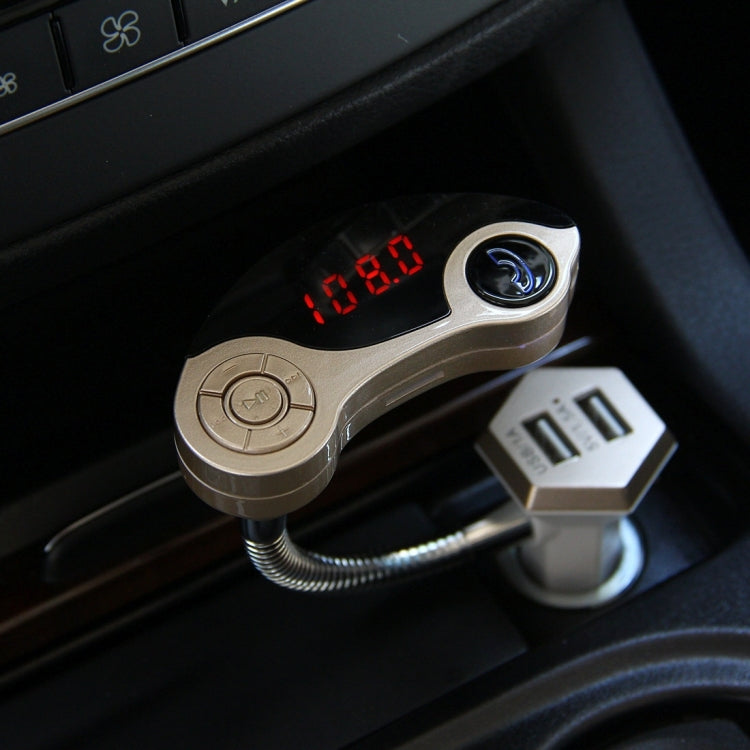 GT86 Dual USB Charger Car Bluetooth FM Transmitter Kit, Support LCD Display / TF Card Music Play / Hands-free(Gold) - free shipping - PMC TechLife - Order now!
