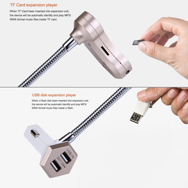 GT86 Dual USB Charger Car Bluetooth FM Transmitter Kit, Support LCD Display / TF Card Music Play / Hands-free(Gold) - free shipping - PMC TechLife - Order now!