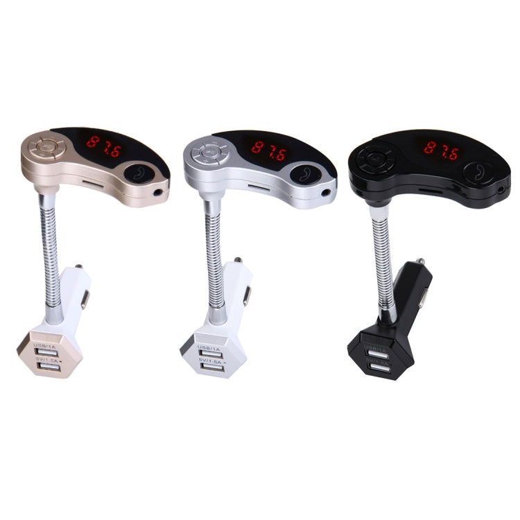 GT86 Dual USB Charger Car Bluetooth FM Transmitter Kit, Support LCD Display / TF Card Music Play / Hands-free(Black)