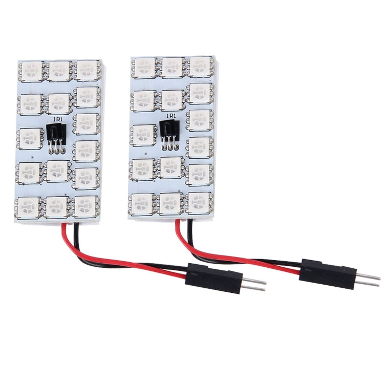 2 PCS Colorful 41MM T10 + Bicuspid Port Remote Control Car Dome Lamp LED Reading Light with 15 LED Lights - Dome Lights by PMC Jewellery | Online Shopping South Africa | PMC Jewellery | Buy Now Pay Later Mobicred