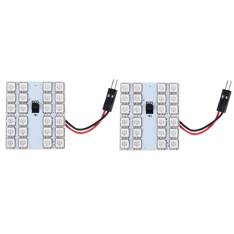 2 PCS Colorful 41MM T10 + Bicuspid Port Remote Control Car Dome Lamp LED Reading Light with 24 LED Lights - Dome Lights by PMC TechLife | Online Shopping South Africa | PMC TechLife | Buy Now Pay Later Mobicred