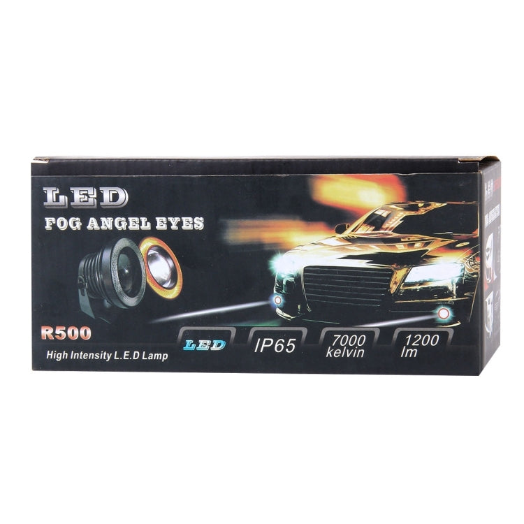 2 PCS 2.5 inch DC12-24V 10W 900LM 6500K Car Angel Eyes Fog Lamp Foglight, Cable Length: 20cm(White Light + White Light) - Fog / Driving Lights by PMC TechLife | Online Shopping South Africa | PMC TechLife | Buy Now Pay Later Mobicred