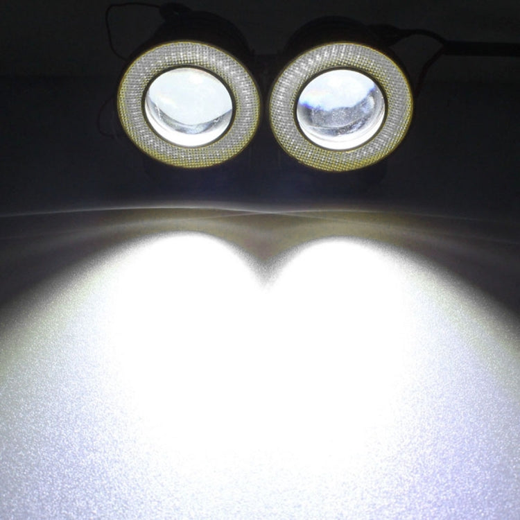 2 PCS 2.5 inch DC12-24V 10W 900LM 6500K Car Angel Eyes Fog Lamp Foglight, Cable Length: 20cm(White Light + White Light) - Fog / Driving Lights by PMC TechLife | Online Shopping South Africa | PMC TechLife | Buy Now Pay Later Mobicred