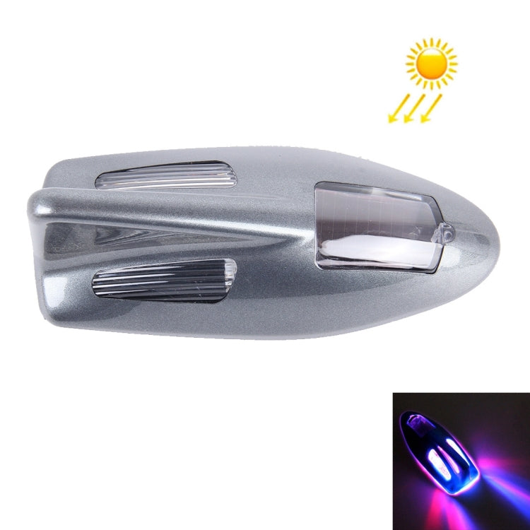 Solar Colorful Light Anti Collision Shark Fin Car Taillight LED Flash Warning Light Caution Light(Grey) - free shipping - PMC TechLife - Order now!
