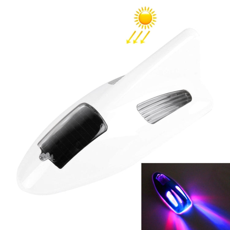 Solar Colorful Light Anti Collision Shark Fin Car Taillight LED Flash Warning Light Caution Light(White) - Warning Lights by PMC TechLife | Online Shopping South Africa | PMC TechLife | Buy Now Pay Later Mobicred